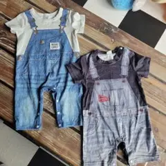 3-6M サロペット風 ロンパース 2点セット
