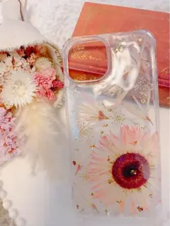 iPhone13,14対応ケース ケース ハンドメイド 押し花スマホケース