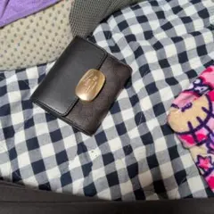 COACH 三つ折り財布 ブラック ブラウンのサムネイル