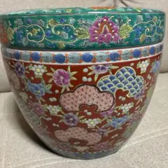 古伊万里 手火鉢 手描き 色絵／金彩 花唐草(^^)鉢カバー等 - メルカリ