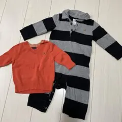 babyGap ストライプロンパース&セーターセット 6-12ヶ月