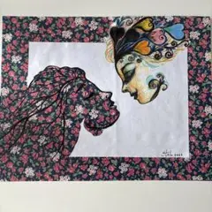 コラージュアート「リフレクション」サイズ39.3cm x 30.05cm