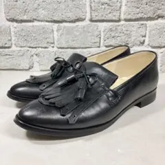 【美品】REGAL タッセルローファー 黒 レザー キルト 22.5cm