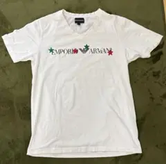 た*き様 EMPORIO ARMANI Vネック ホワイト Tシャツ L