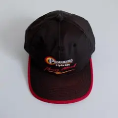 海外古着 刺繍 企業物 トラッカーキャップ 帽子 ブラック 単色