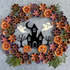クラフトパンチ　花　ハロウィンＡ　ペーパーフラワー　クラフト素材