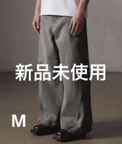 grancy ジップデザイン バギーデニム パンツ グレー XL - メルカリ