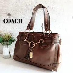 美品 コーチ レザー トート ハンドバッグ アンティーク 鞄 レディース メンズ