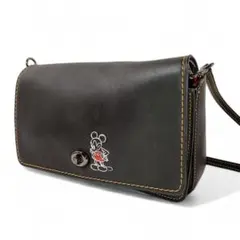 美品 正規品 コーチ ミッキー ショルダーバッグ ディズニー コラボ 黒