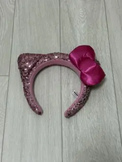 ユニバ キティーカチューシャ スパンコール ピンク