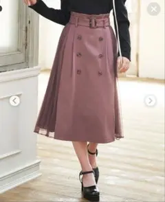 INGNI　サイドチュールプリーツトレンチミディスカート／イング