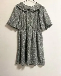 apres jour 花柄フリル襟半袖ひざ丈ワンピース 新品未使用のサムネイル