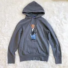 ポロラルフローレン プルオーバーパーカー タキシードポロベア スウェット グレー