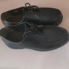 ブラック レースアップ 合皮靴