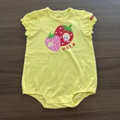 ミキハウス ホットビスケッツ 半袖 ロンパース 黄色 80