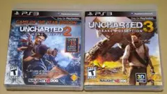 【北米版】アンチャーテッド UNCHARTED 2 & 3 PS3 2点セット