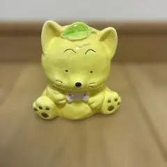 陶器製 貯金箱 猫 黄色昭和レトロのサムネイル