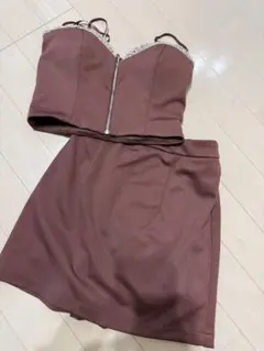 ビジュー付きブラウンセット