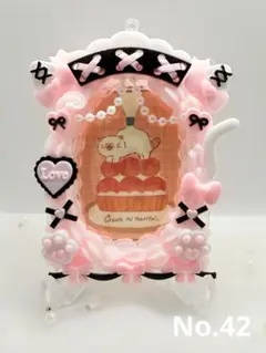 ホイップデコ　B8 硬質カードケース　ネコ耳　ピンク　黒　ヘッドドレス