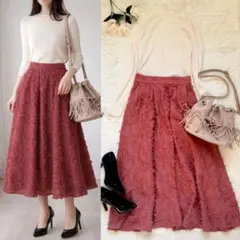 春コーデ サマンサモスモス トップス×ロングスカート 2点 M ボルドー