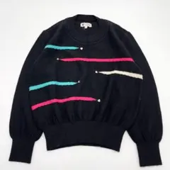 Courreges クレージュ ニット セーター ウール100 9R 黒 Y2Kのサムネイル