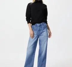 (UNIQLO)ワイドストレートジーンズ ライトブルー サイズ29