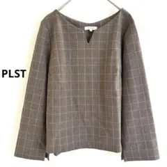 PLST チェック ブラウス ベージュ S トップス きれいめ プラステのサムネイル