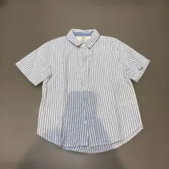 H&M 半袖シャツ 青と白のストライプ 2-3Y
