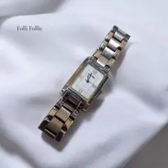 Folli Follie　腕時計　フォリフォリスクエアステンレスベルト電池切れのサムネイル