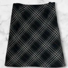 ローラアシュレイ　ウール混紡 チェック柄 タイトスカート　9号