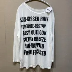 新品 FOLLOWIN シアーレタリングルーズロングTシャツ