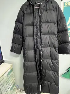 ブラックキルティングロングコート