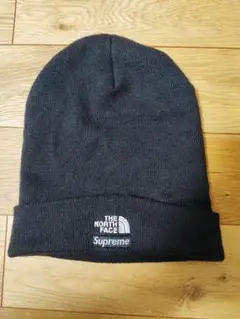 【難有】Supreme/THE NORTH FACE ニット帽 黒