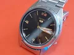 【2000年製】SEIKO 5 自動巻き 7S26-3040 黒文字盤 完動品
