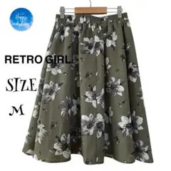 RETRO GIRL /レトロガール （M）花柄　膝丈　フレアスカート　ゴム仕様