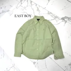 ✽EAST BOY シャツ【9】ロゴ刺繍 長袖 コットン　綿100%D257