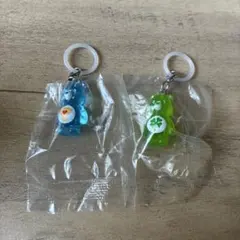 た*こ様 ケアベアめじるしチャーム 緑 青