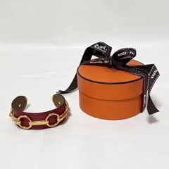HERMES レザー バングル オレンジ - メルカリ