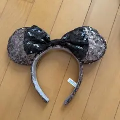 ブラウン ブラック ミ二ー耳カチューシャ スパンコール