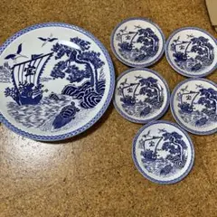 未使用】大皿 2枚 宝船 鶴 亀 縁起物 昭和レトロ 日本 - メルカリ