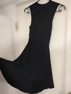 美品✦Desigualデシグアル　リブニットノースリーブフレアワンピース　M　黒