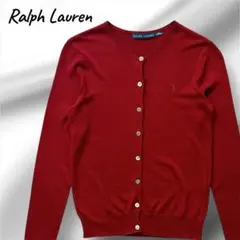 美品♡ラルフローレン　カシミヤ混　クルーネックニットカーディガン　ポニー刺繍