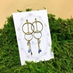 B-13 ☆ ハンドメイド ピアス ☆ ゴールド スワロフスキー