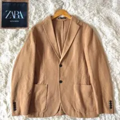 ZARA ザラ ウール テーラードジャケット キャメル ブラウン 2B XL位