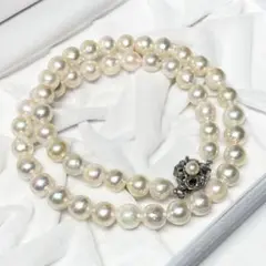 極美品/照り強● 本真珠 パール ネックレス ジュエリー 7.3~8mm