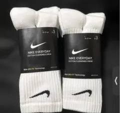 ナイキ NIKE エブリデイ トレーニング クルー ソックス　白 6足セット