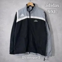 90s adidas トラックジャケット 黒 刺繍ロゴ