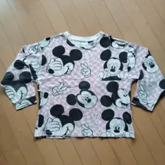 ユーズド　長袖Tシャツ　140　ミッキーマウス　総柄