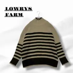 ローリーズファーム モックネックニット ボーダー サイドスリット E8431☆