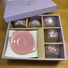 最終値下げ★【未使用】宇野千代 冷茶グラス 5点セット (花かがみ)